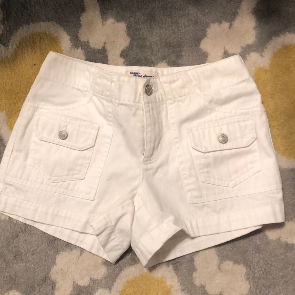 White denim shorts
